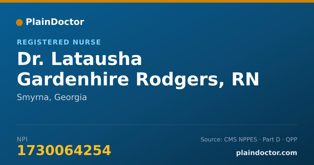 Shareable card for Latausha Gardenhire Rodgers, RN - Registered Nurse, Smyrna, GA