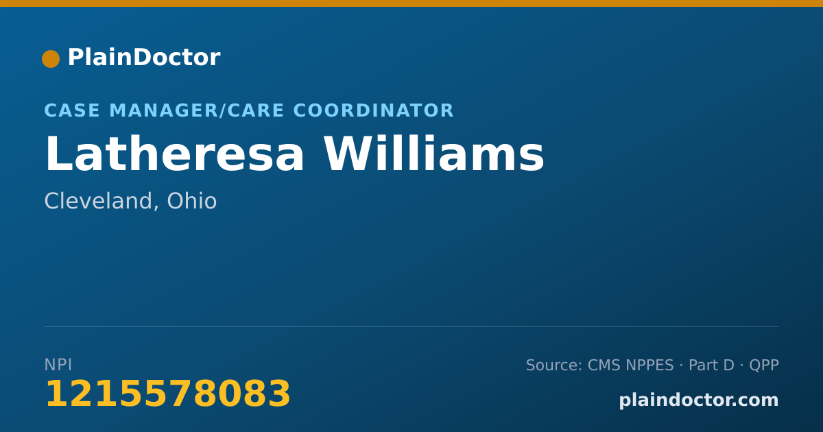 Shareable card for Latheresa Williams - Case Manager/Care Coordinator, Cleveland, OH