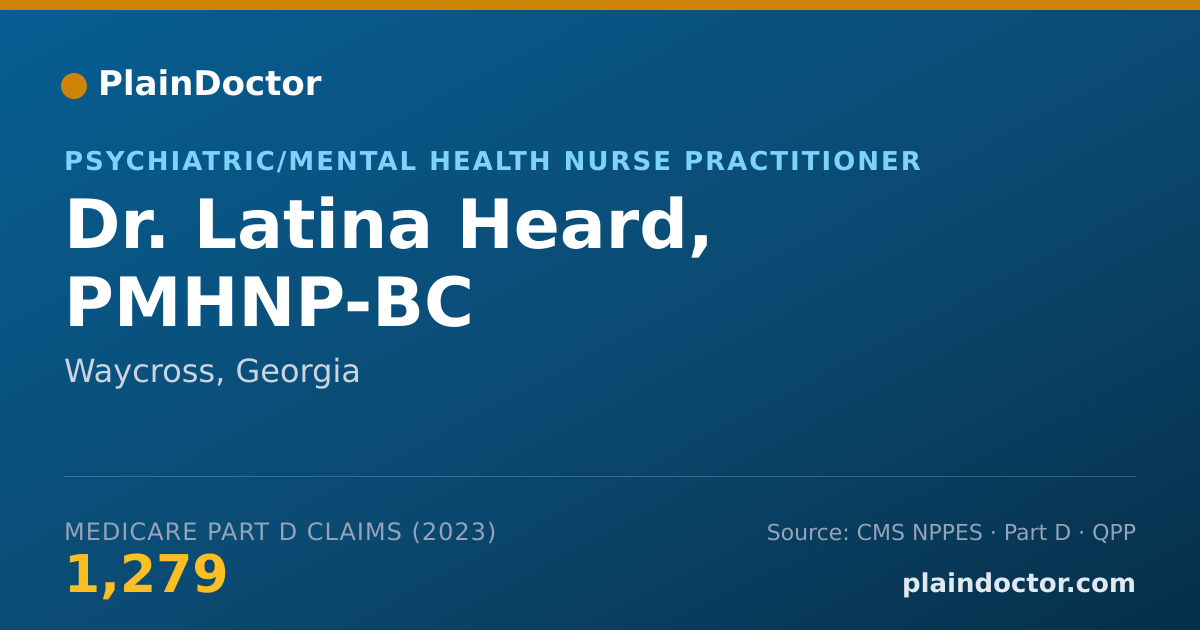Shareable card for Latina Heard, PMHNP-BC - Psychiatric/Mental Health Nurse Practitioner, Waycross, GA