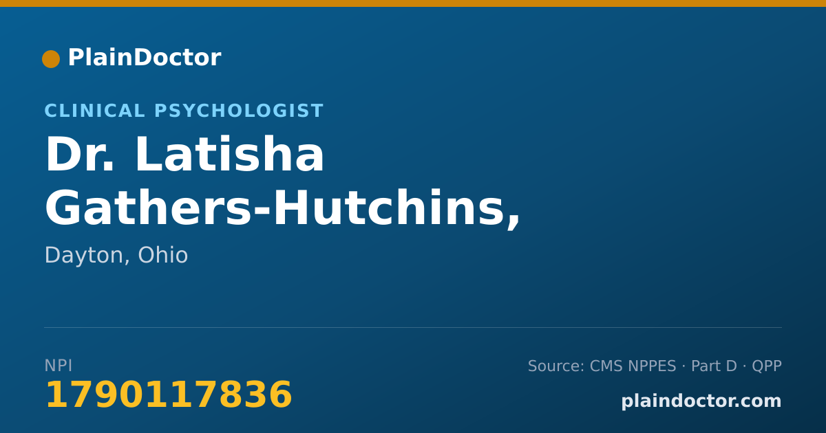 Shareable card for Latisha Gathers-Hutchins, PSY.D. - Clinical Psychologist, Dayton, OH