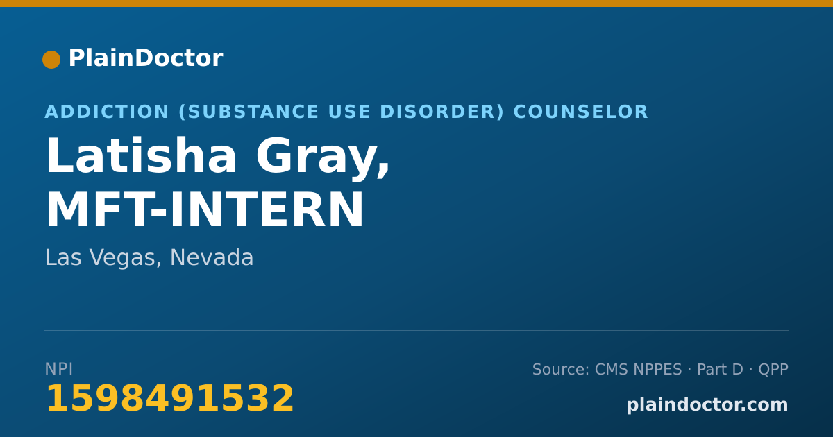 Shareable card for Latisha Gray, MFT-INTERN - Marriage & Family Therapist, Las Vegas, NV