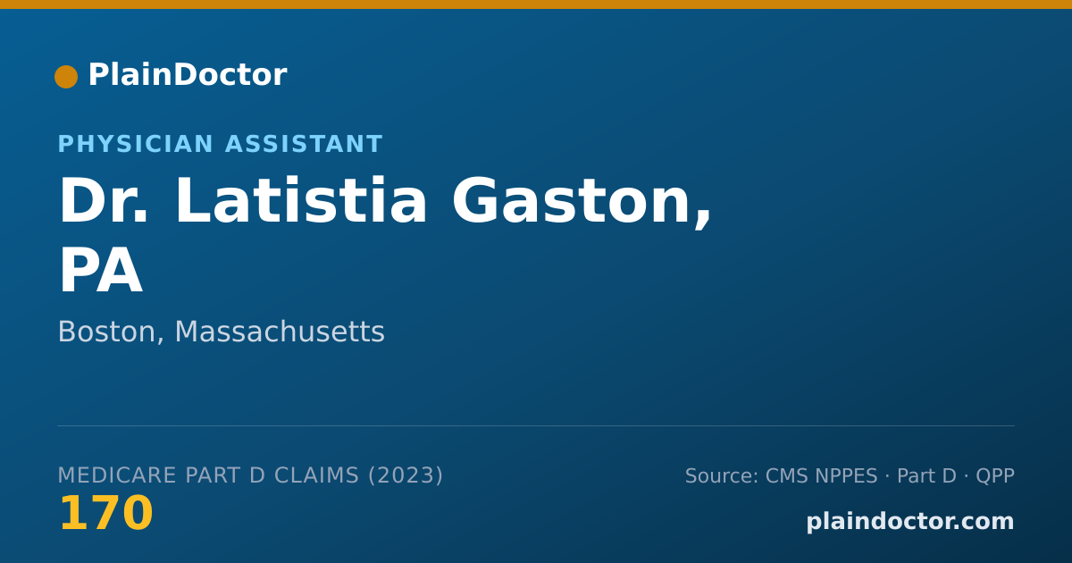 Shareable card for Latistia Gaston, PA - Physician Assistant, Boston, MA