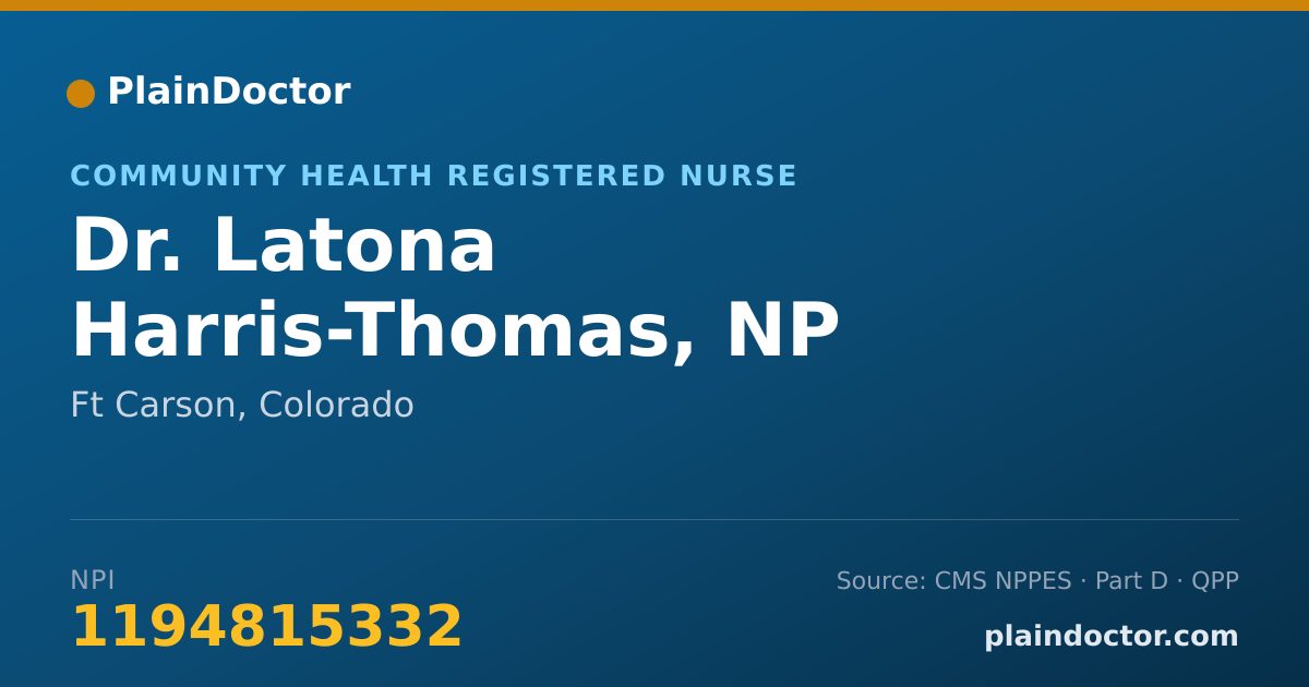 Shareable card for Latona Harris-Thomas, NP - Community Health Registered Nurse, Ft Carson, CO