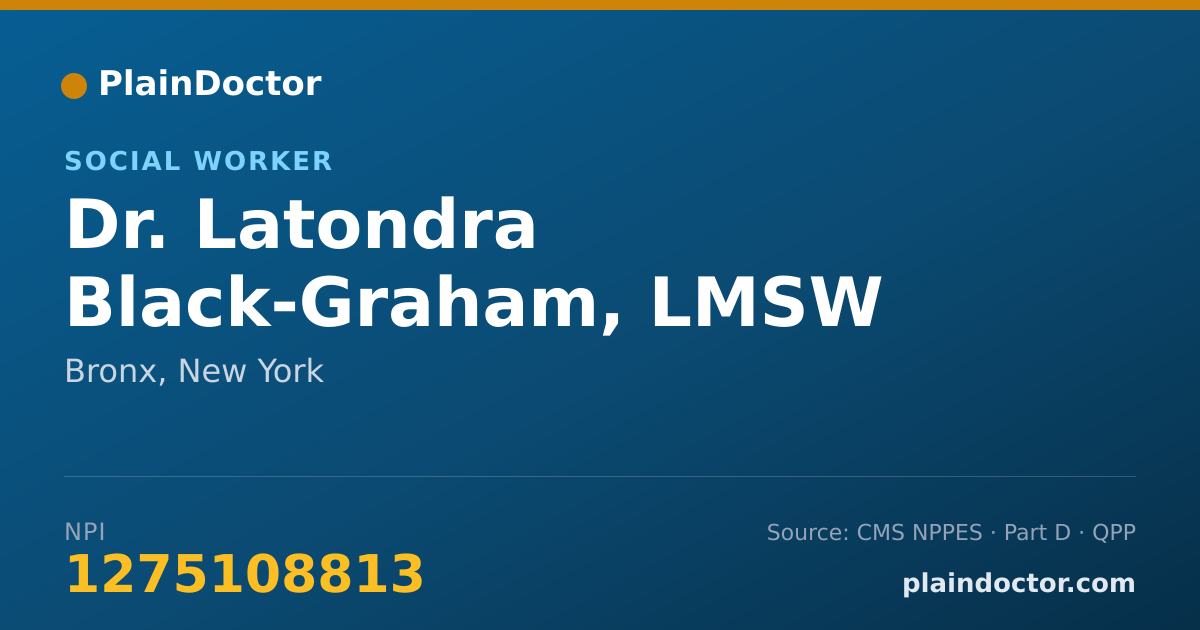 Shareable card for Latondra Black-Graham, LMSW - Social Worker, Bronx, NY