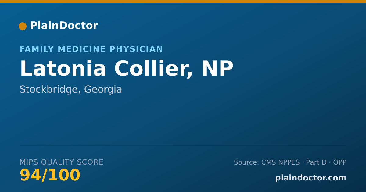 Shareable card for Latonia Collier, NP - Family Medicine Physician, Stockbridge, GA