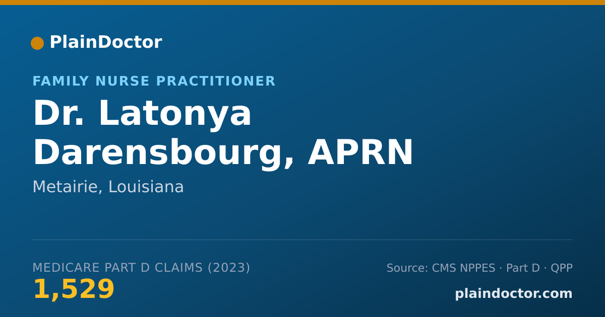 Shareable card for Latonya Darensbourg, APRN - Family Nurse Practitioner, Metairie, LA