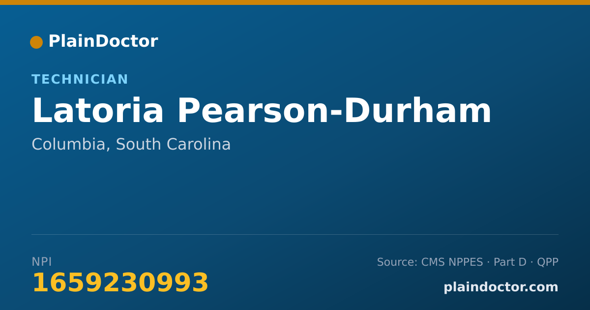 Shareable card for Latoria Pearson-Durham - Technician, Columbia, SC