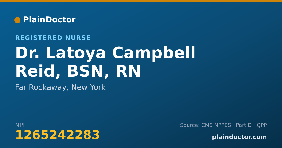 Shareable card for Latoya Campbell Reid, BSN, RN - Registered Nurse, Far Rockaway, NY