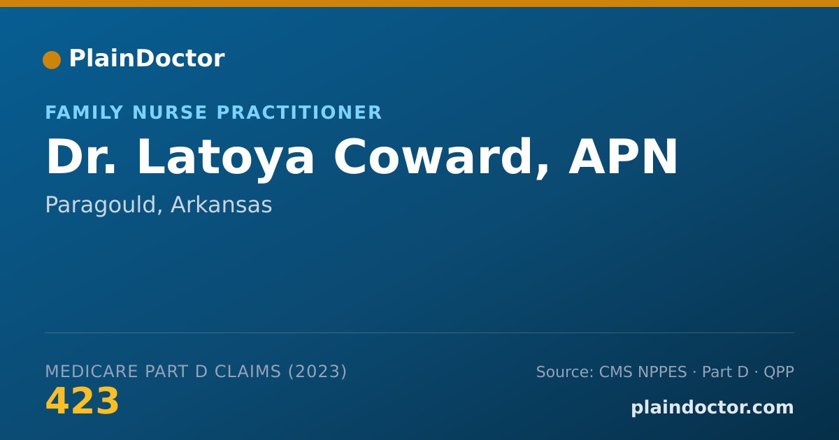 Shareable card for Latoya Coward, APN - Family Nurse Practitioner, Paragould, AR