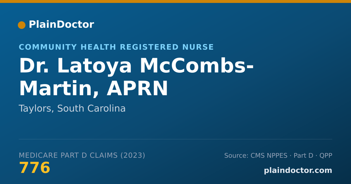 Shareable card for Latoya McCombs- Martin, APRN - Community Health Registered Nurse, Taylors, SC
