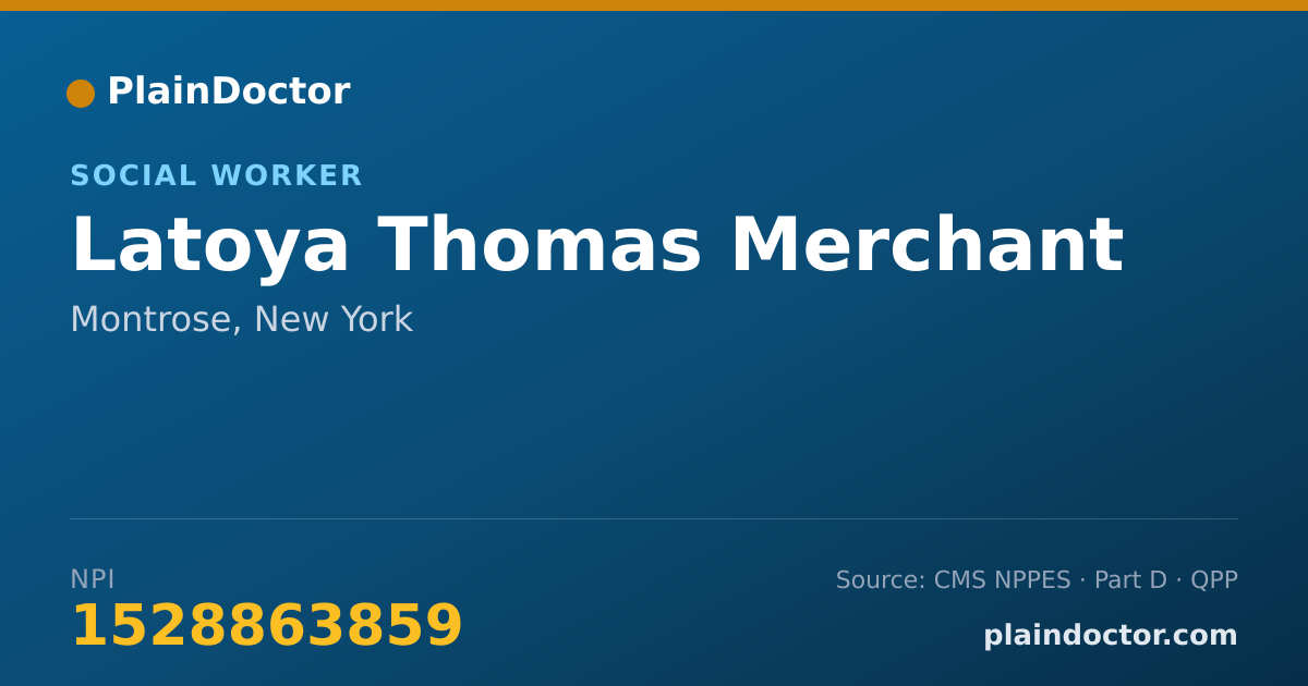 Shareable card for Latoya Thomas Merchant - Social Worker, Montrose, NY