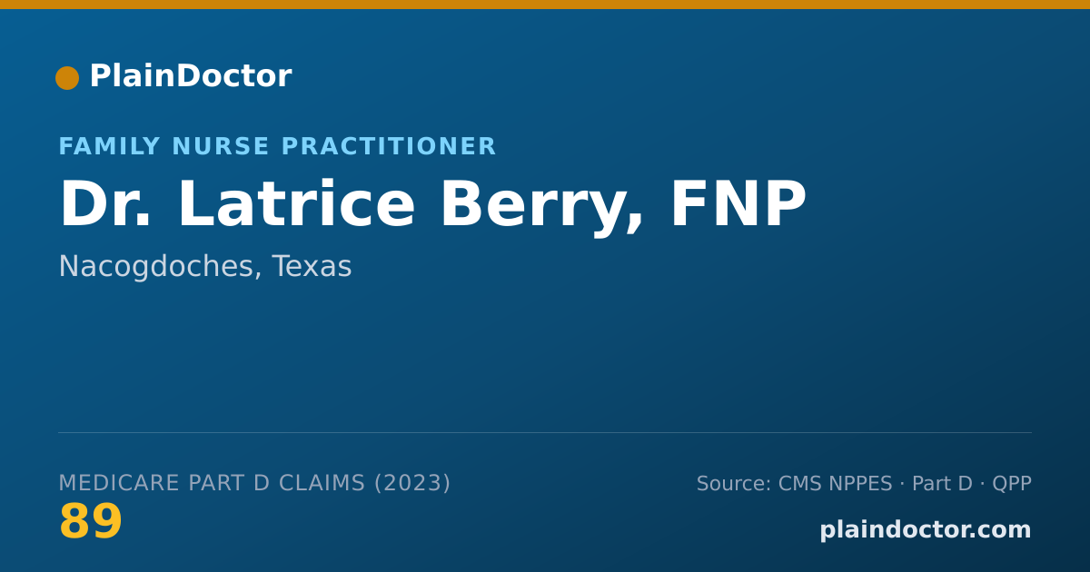 Shareable card for Latrice Berry, FNP - Family Nurse Practitioner, Nacogdoches, TX