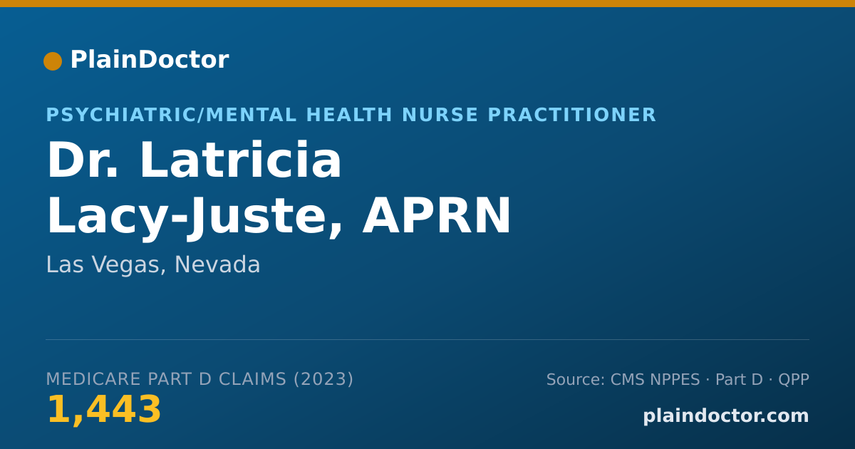 Shareable card for Latricia Lacy-Juste, APRN FNP-BC PMHNP-BC - Psychiatric/Mental Health Nurse Practitioner, Las Vegas, NV