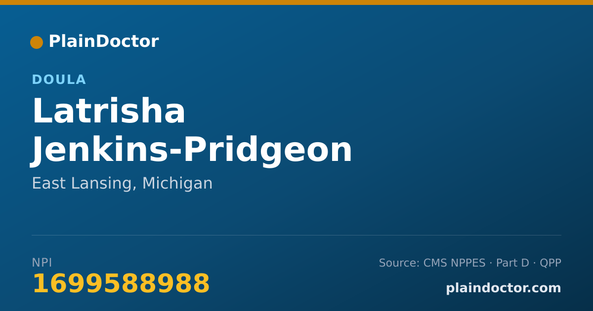 Shareable card for Latrisha Jenkins-Pridgeon - Doula, East Lansing, MI