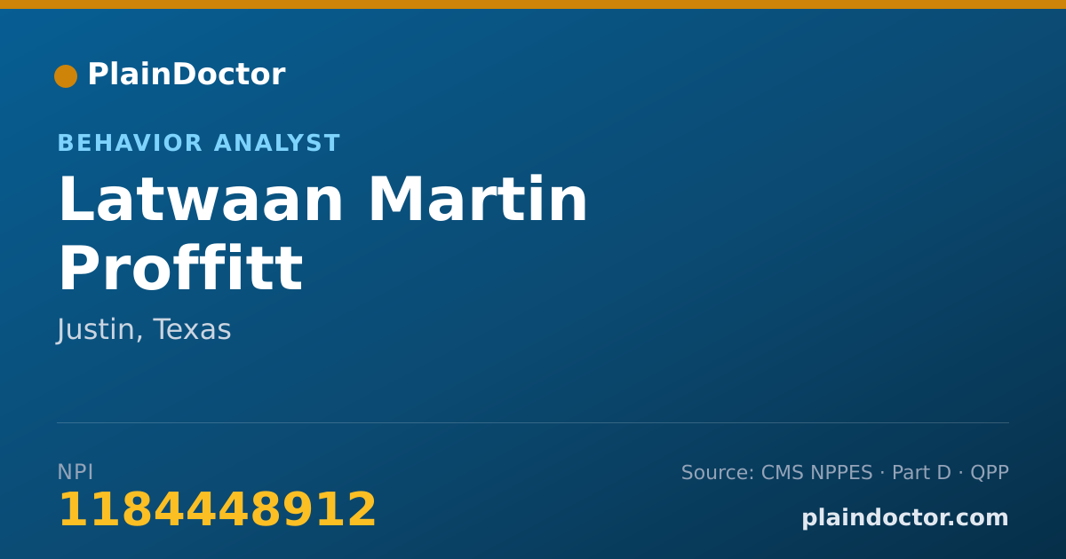 Shareable card for Latwaan Martin Proffitt - Behavior Analyst, Justin, TX