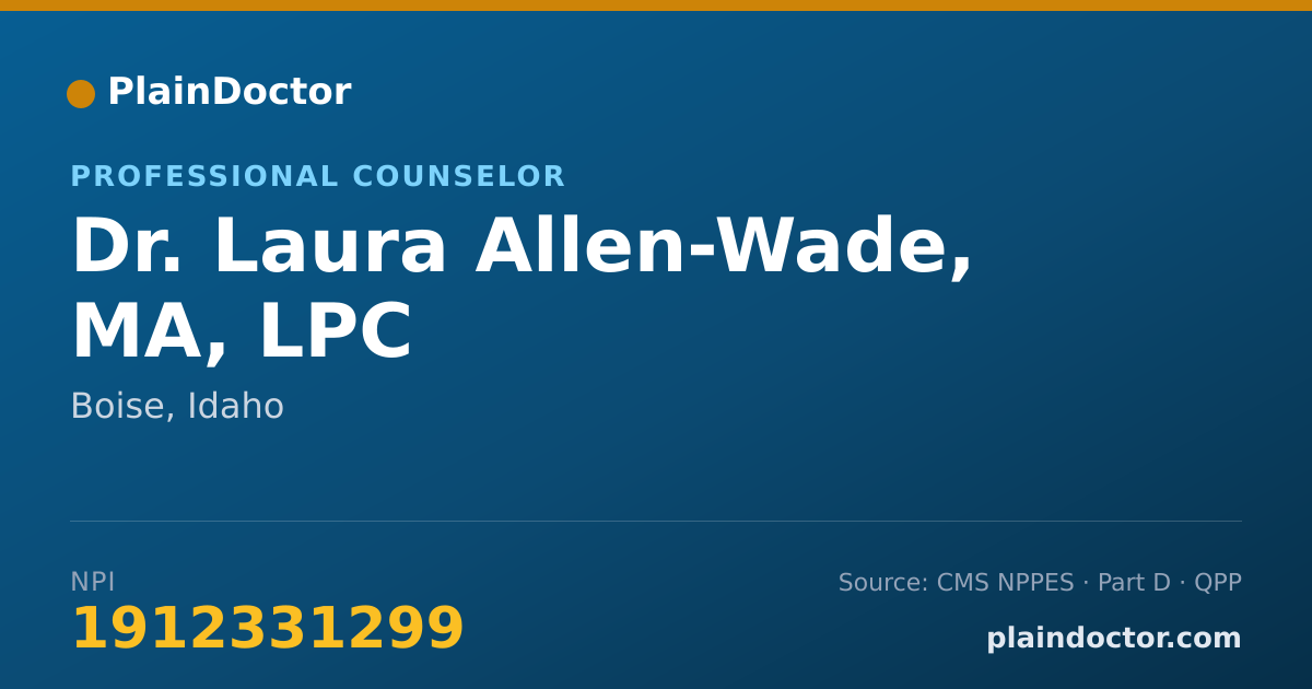 Shareable card for Laura Allen-Wade, MA, LPC - Professional Counselor, Boise, ID