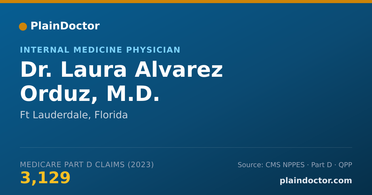 Shareable card for Laura Alvarez Orduz, M.D. - Internal Medicine Physician, Ft Lauderdale, FL