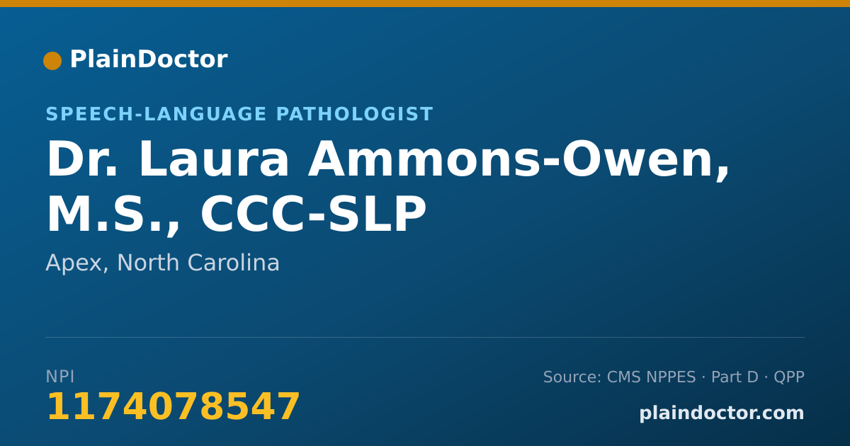 Shareable card for Laura Ammons-Owen, M.S., CCC-SLP - Speech-Language Pathologist, Apex, NC