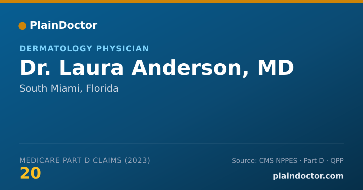 Shareable card for Laura Anderson, MD - Dermatology Physician, South Miami, FL