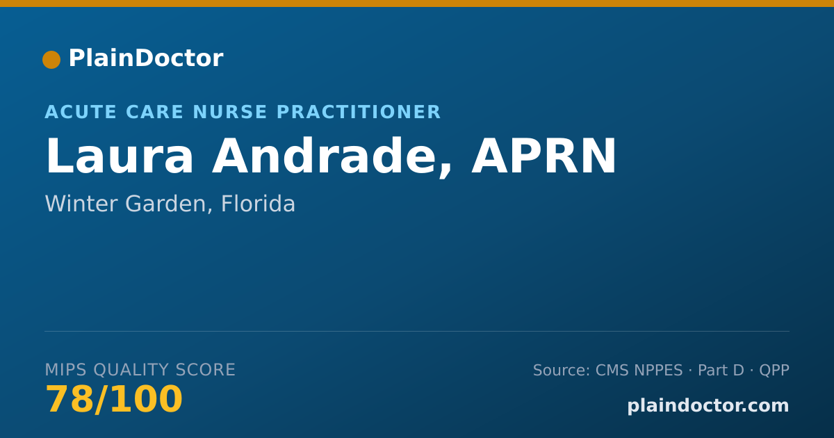 Shareable card for Laura Andrade, APRN - Nurse Practitioner, Winter Garden, FL