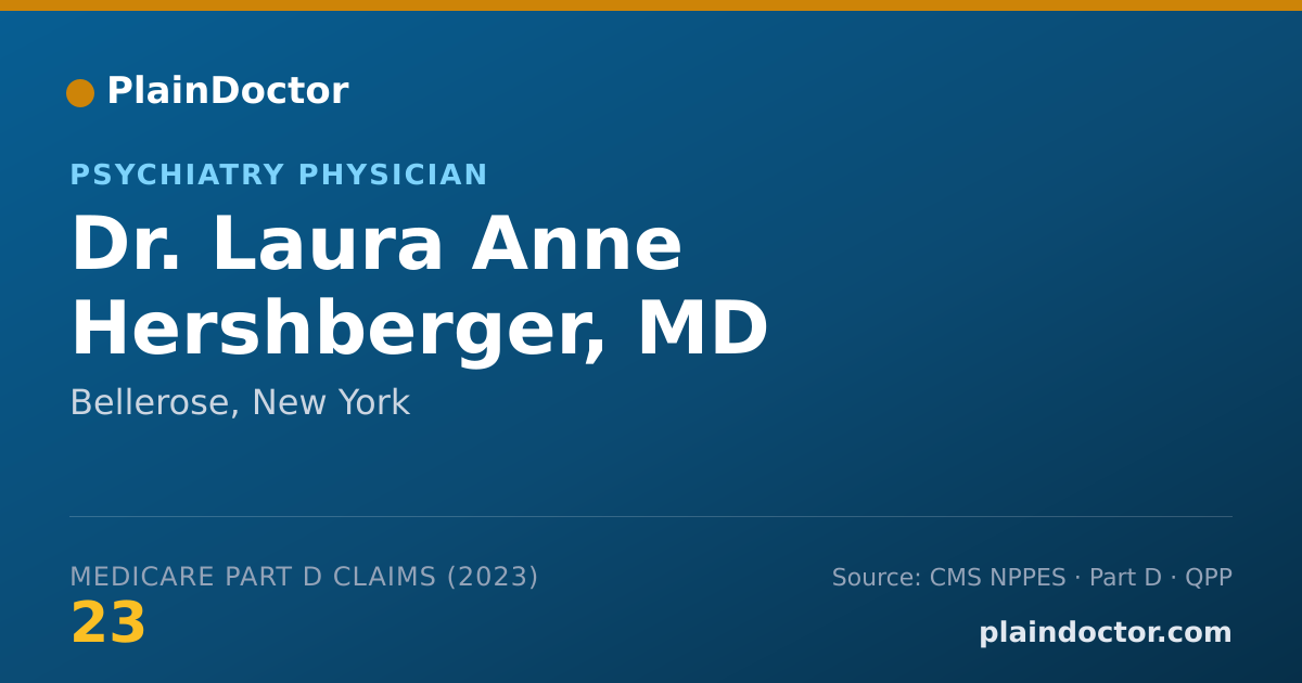 Shareable card for Laura Anne Hershberger, MD - Psychiatry Physician, Bellerose, NY