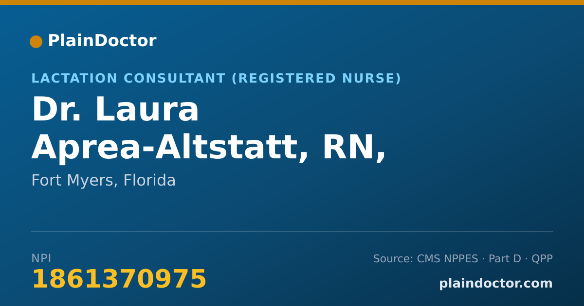 Shareable card for Laura Aprea-Altstatt, RN, IBCLC - Lactation Consultant (Registered Nurse), Fort Myers, FL
