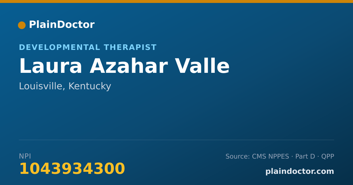 Shareable card for Laura Azahar Valle - Developmental Therapist, Louisville, KY