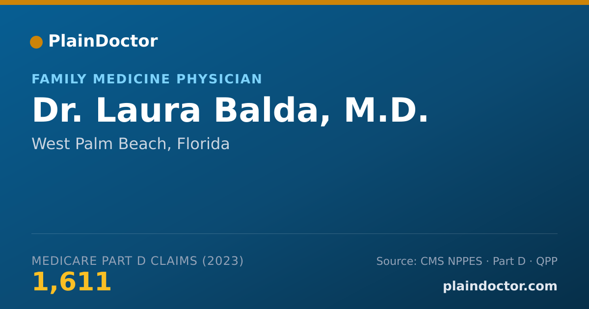 Shareable card for Laura Balda, M.D. - Family Medicine Physician, West Palm Beach, FL