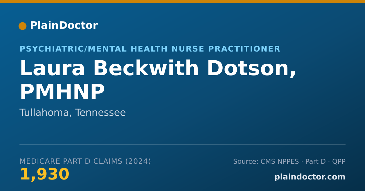 Shareable card for Laura Beckwith Dotson, PMHNP - Psychiatric/Mental Health Nurse Practitioner, Tullahoma, TN