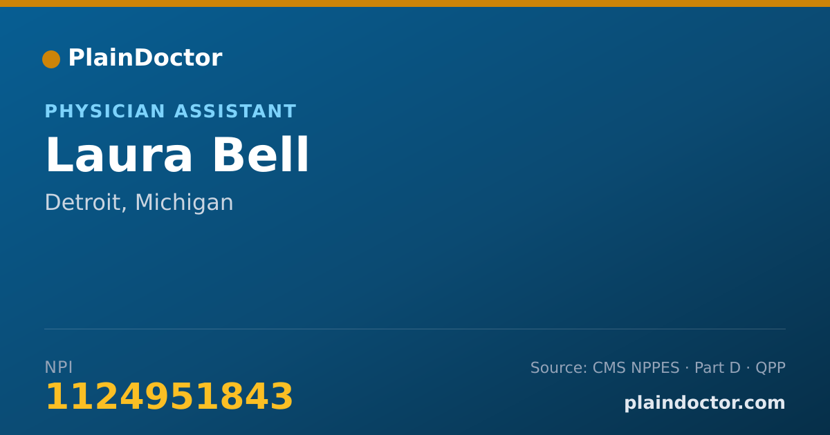 Shareable card for Laura Bell - Physician Assistant, Detroit, MI