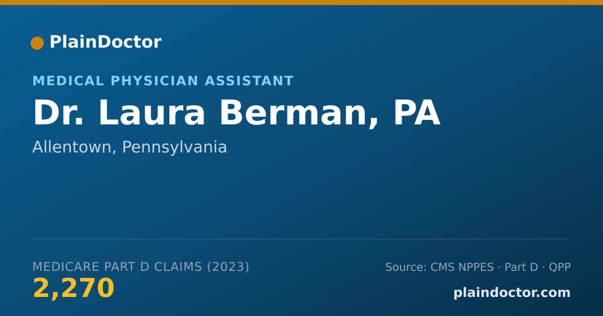 Shareable card for Laura Berman, PA - Medical Physician Assistant, Allentown, PA