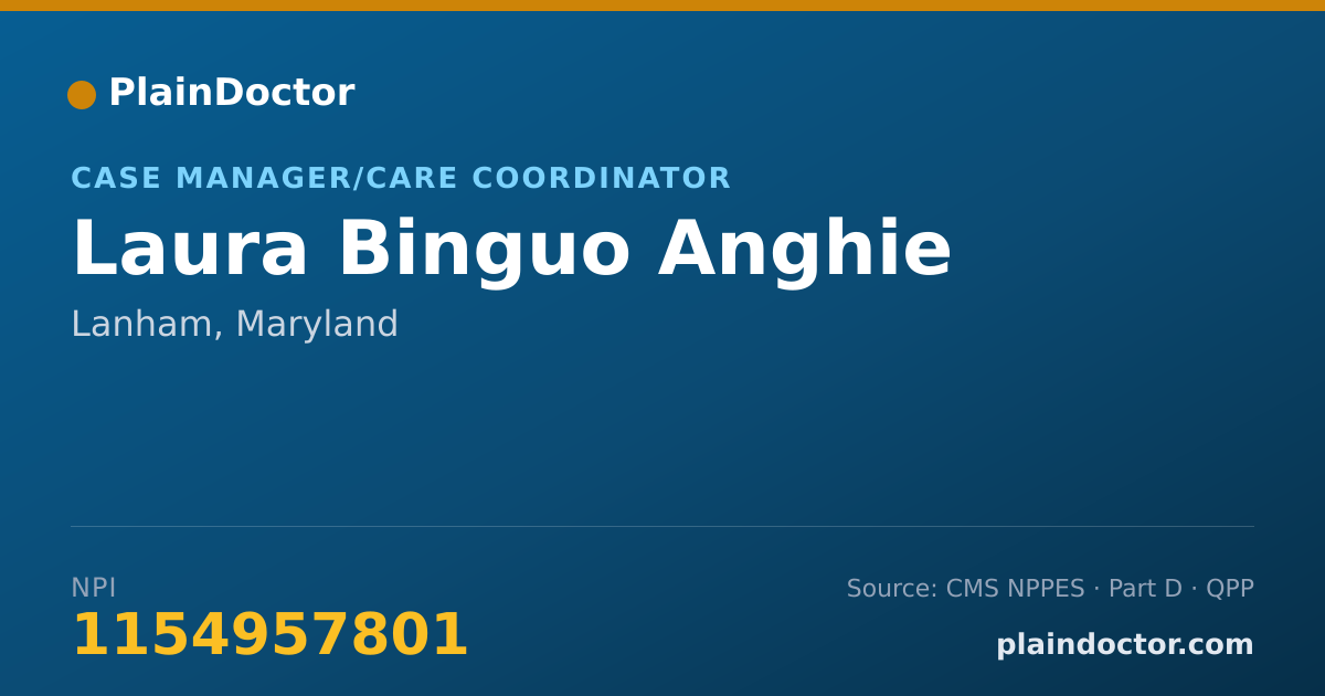 Shareable card for Laura Binguo Anghie - Case Manager/Care Coordinator, Lanham, MD