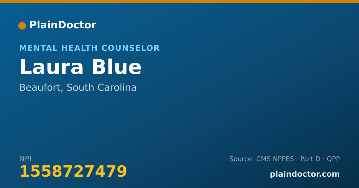 Shareable card for Laura Blue - Mental Health Counselor, Beaufort, SC