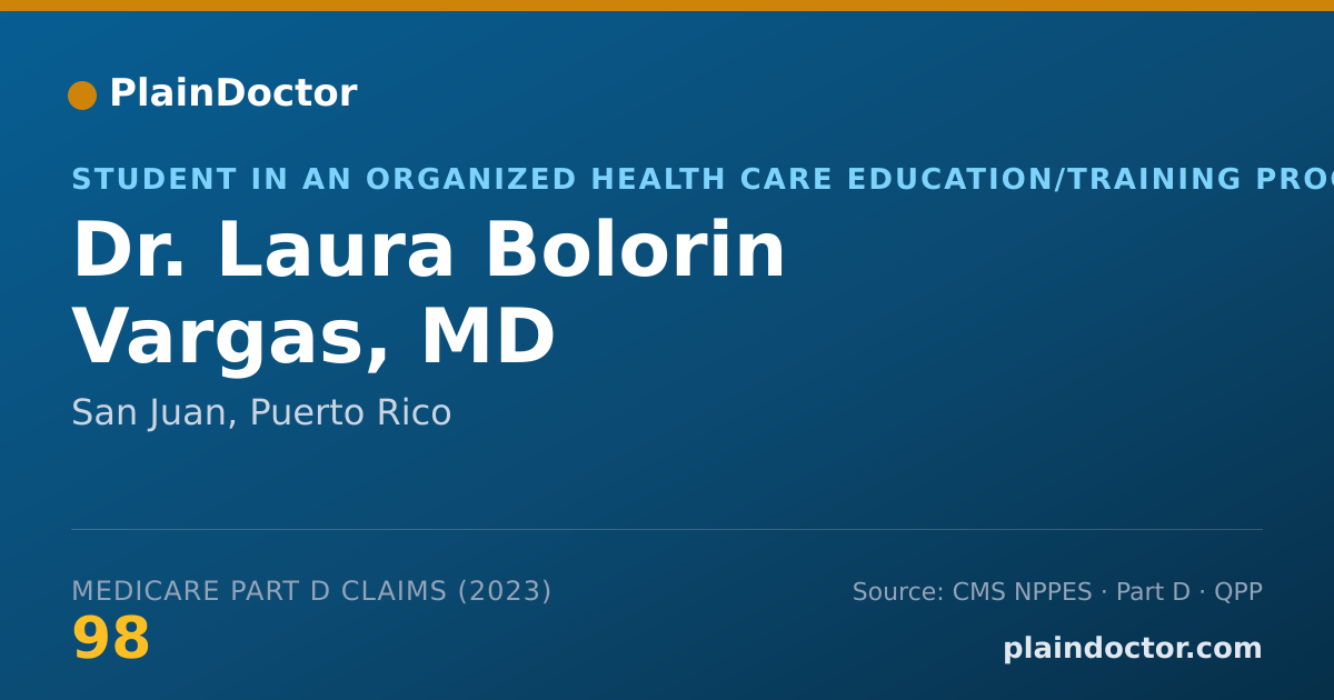 Shareable card for Laura Bolorin Vargas, MD - Student in an Organized Health Care Education/Training Program, San Juan, PR