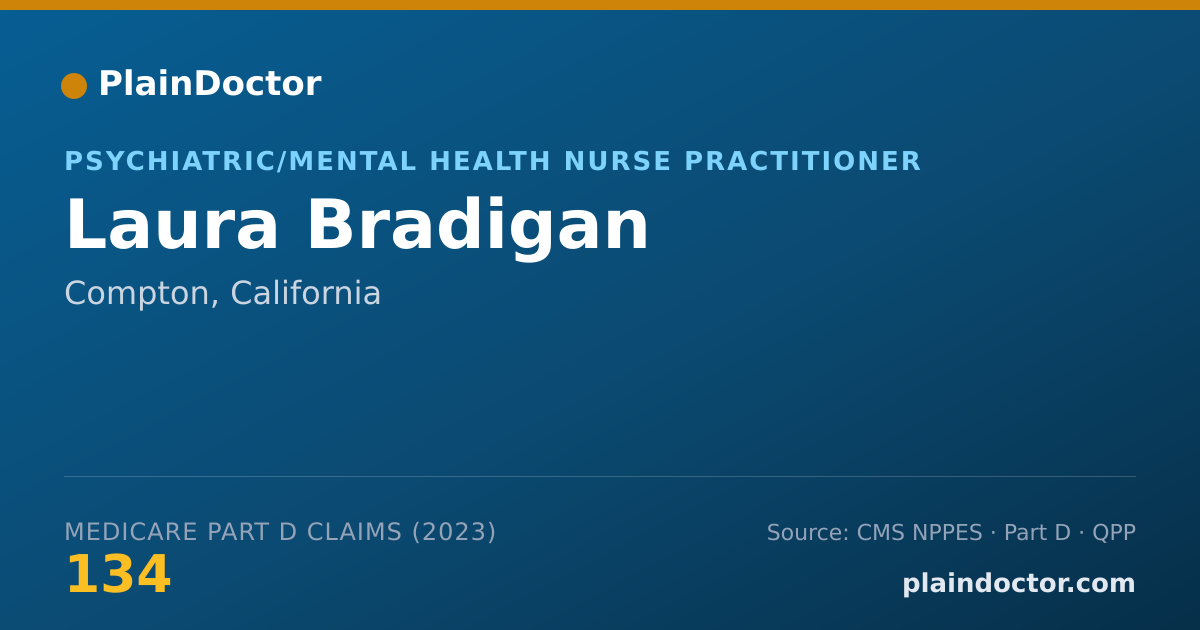 Shareable card for Laura Bradigan - Psychiatric/Mental Health Nurse Practitioner, Compton, CA