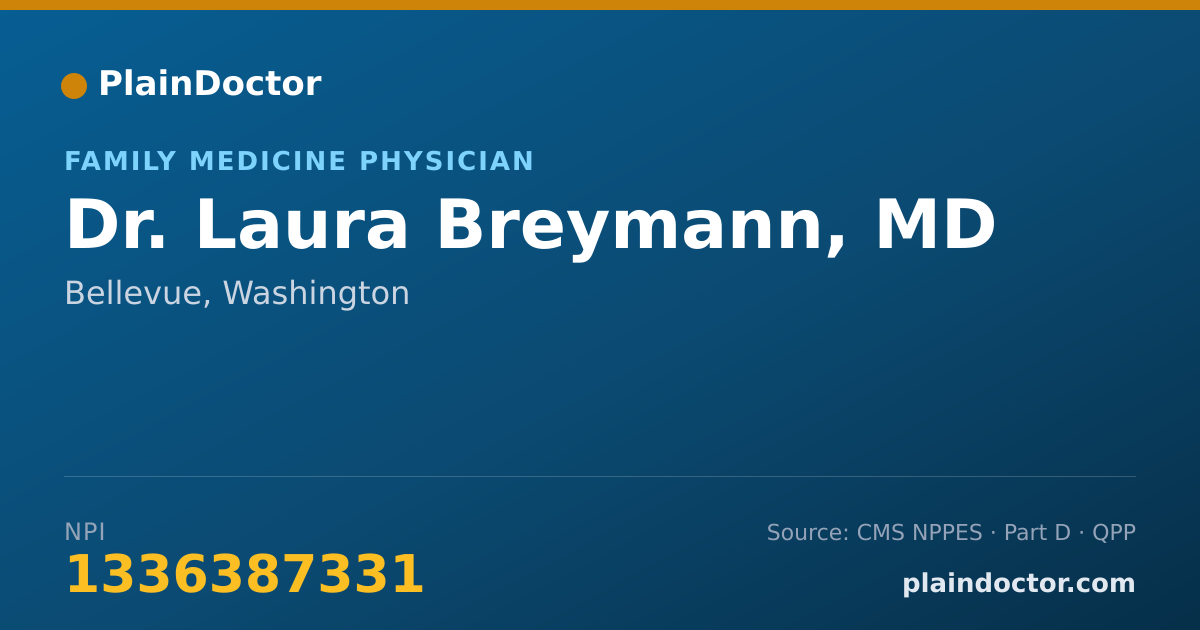 Shareable card for Laura Breymann, MD - Family Medicine Physician, Bellevue, WA
