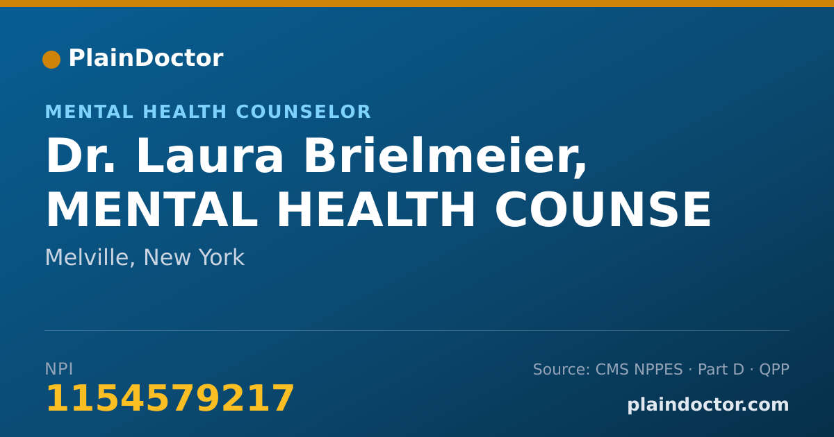 Shareable card for Laura Brielmeier, MENTAL HEALTH COUNSE - Mental Health Counselor, Melville, NY