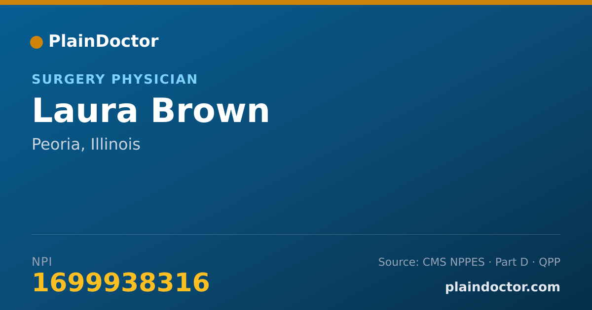 Shareable card for Laura Brown - Surgery Physician, Peoria, IL