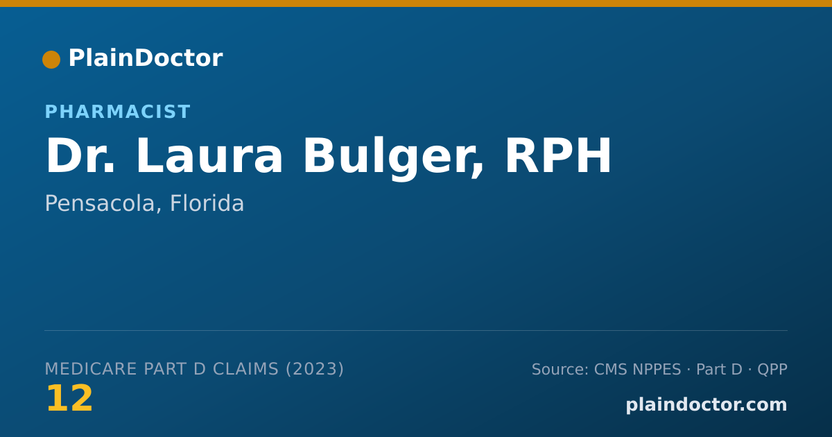 Shareable card for Laura Bulger, RPH - Pharmacist, Pensacola, FL