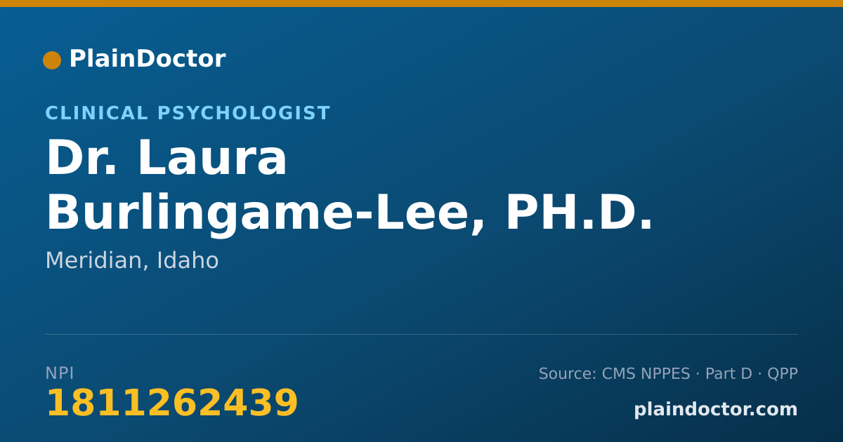 Shareable card for Laura Burlingame-Lee, PH.D. - Clinical Psychologist, Meridian, ID