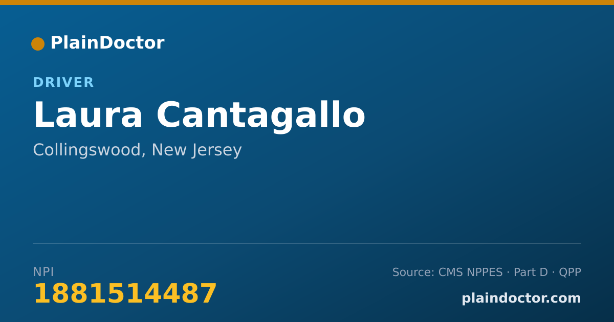 Shareable card for Laura Cantagallo - Driver, Collingswood, NJ