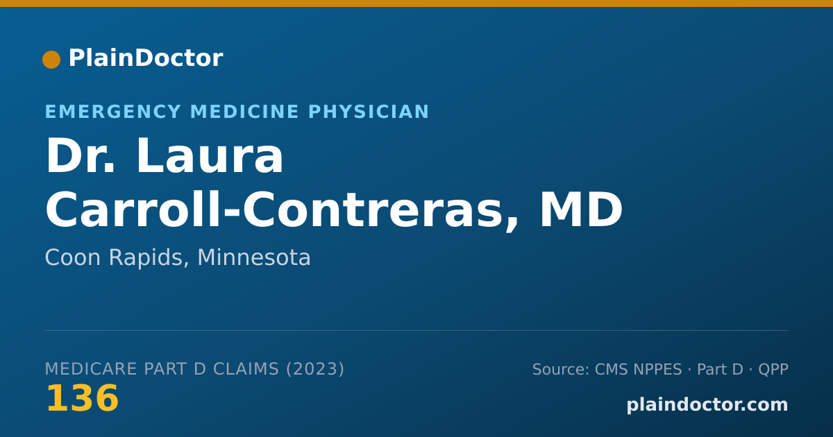 Shareable card for Laura Carroll-Contreras, MD - Emergency Medicine Physician, Coon Rapids, MN