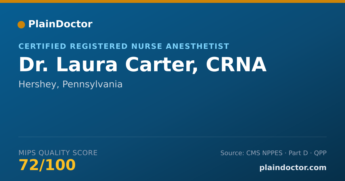 Shareable card for Laura Carter, CRNA - Certified Registered Nurse Anesthetist, Hershey, PA