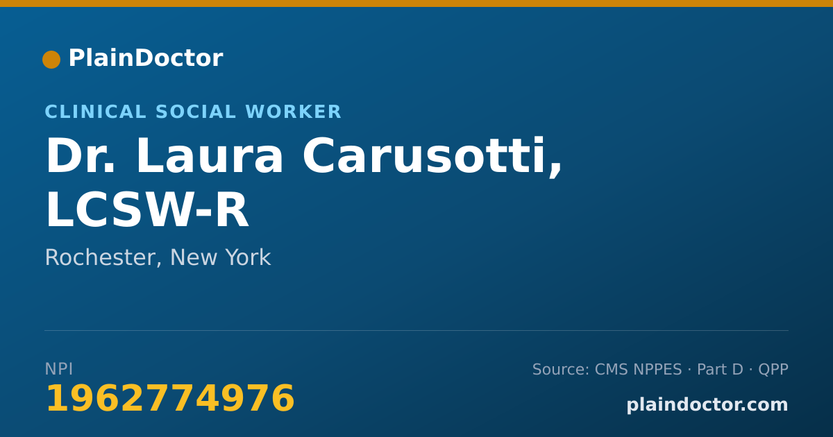 Shareable card for Laura Carusotti, LCSW-R - Clinical Social Worker, Rochester, NY