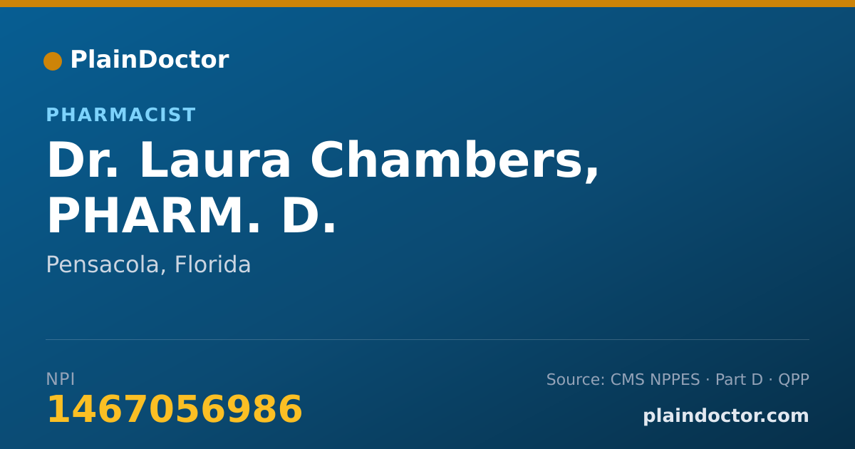 Shareable card for Laura Chambers, PHARM. D. - Pharmacist, Pensacola, FL