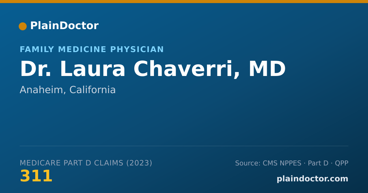 Shareable card for Laura Chaverri, MD - Family Medicine Physician, Anaheim, CA