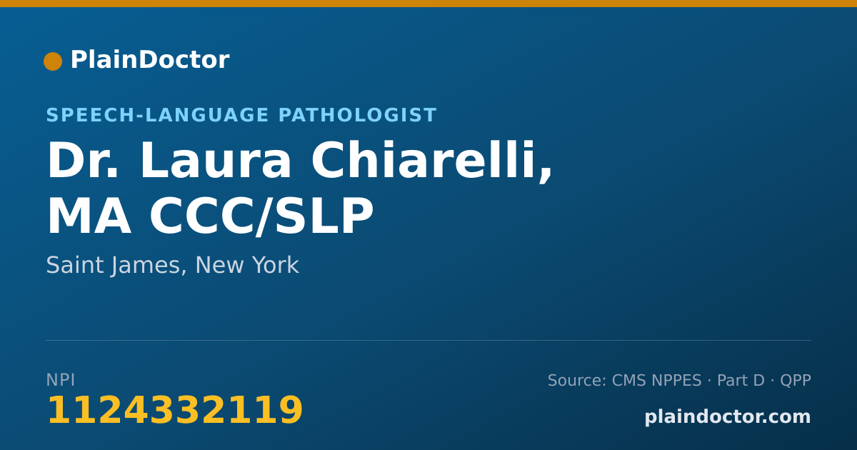 Shareable card for Laura Chiarelli, MA CCC/SLP - Speech-Language Pathologist, Saint James, NY