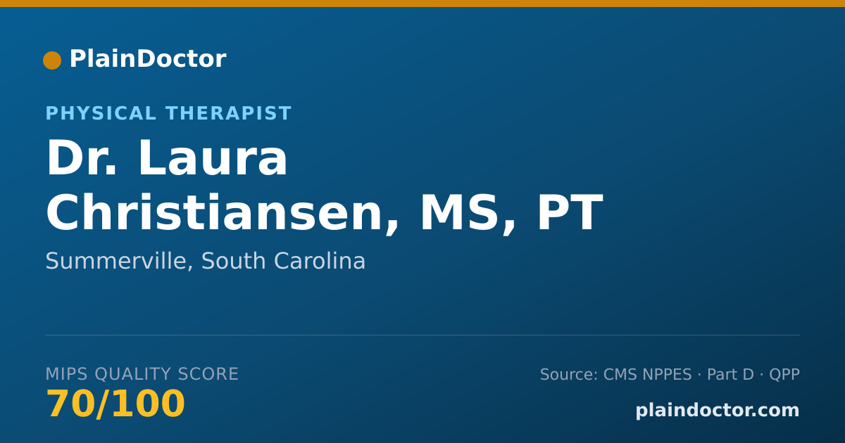 Shareable card for Laura Christiansen, MS, PT - Physical Therapist, Summerville, SC