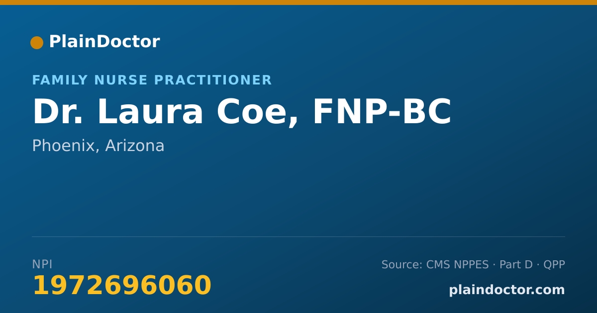 Shareable card for Laura Coe, FNP-BC - Family Nurse Practitioner, Phoenix, AZ