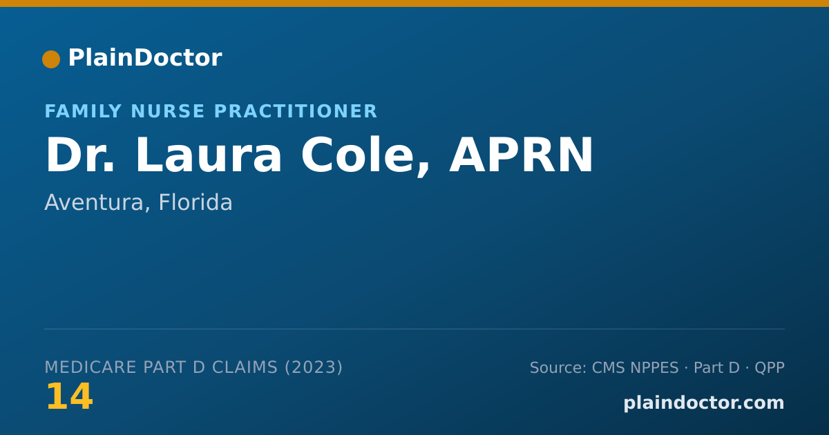 Shareable card for Laura Cole, APRN - Family Nurse Practitioner, Aventura, FL
